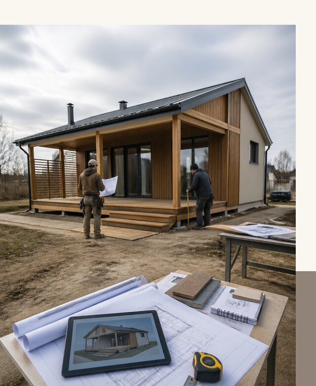 Проектирование домов 7 на 7 с террасой под ключ в Аксае